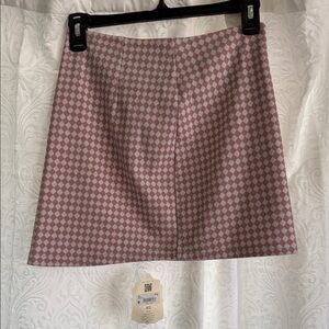 Altar'd State Pink Checkerboard Mini Skirt